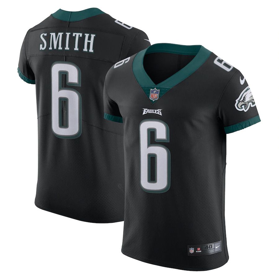 Men Philadelphia Eagles #6 DeVonta Smith Nike Black Vapor Elite NFL Jersey